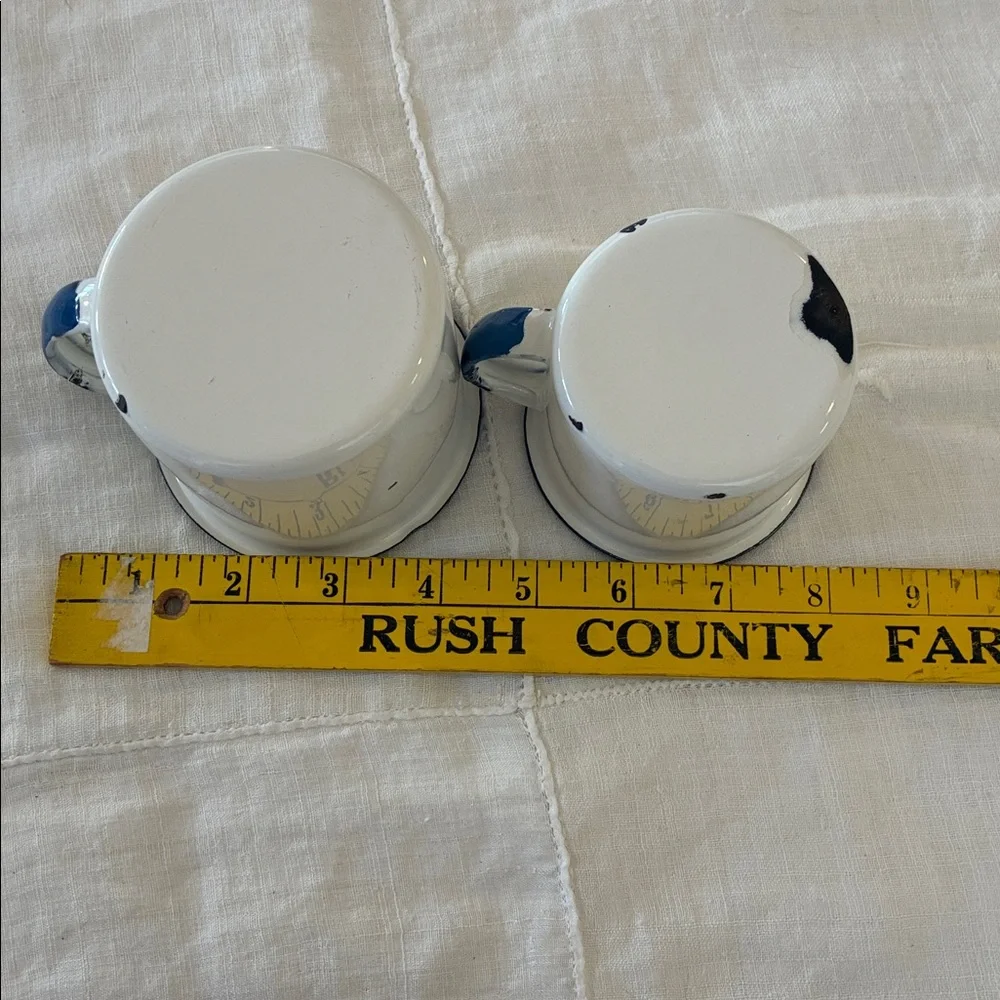 Classic White Blue Enamelware Mugs/ Shaving Mugs/Vases/Bathroom Organizers